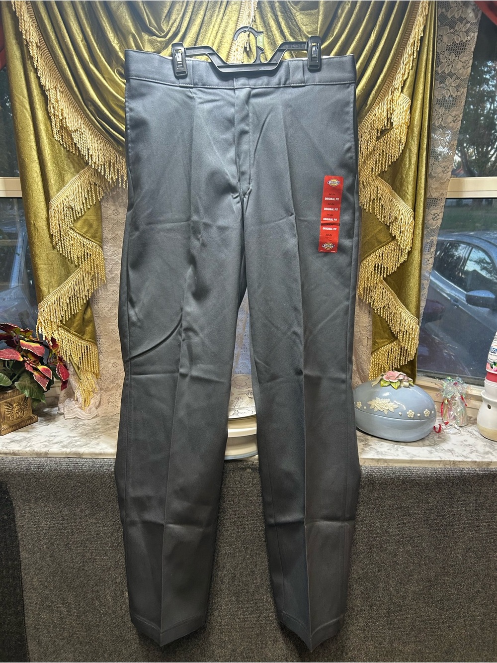 Men's Classic Straight-Fit Gray Dress Pants